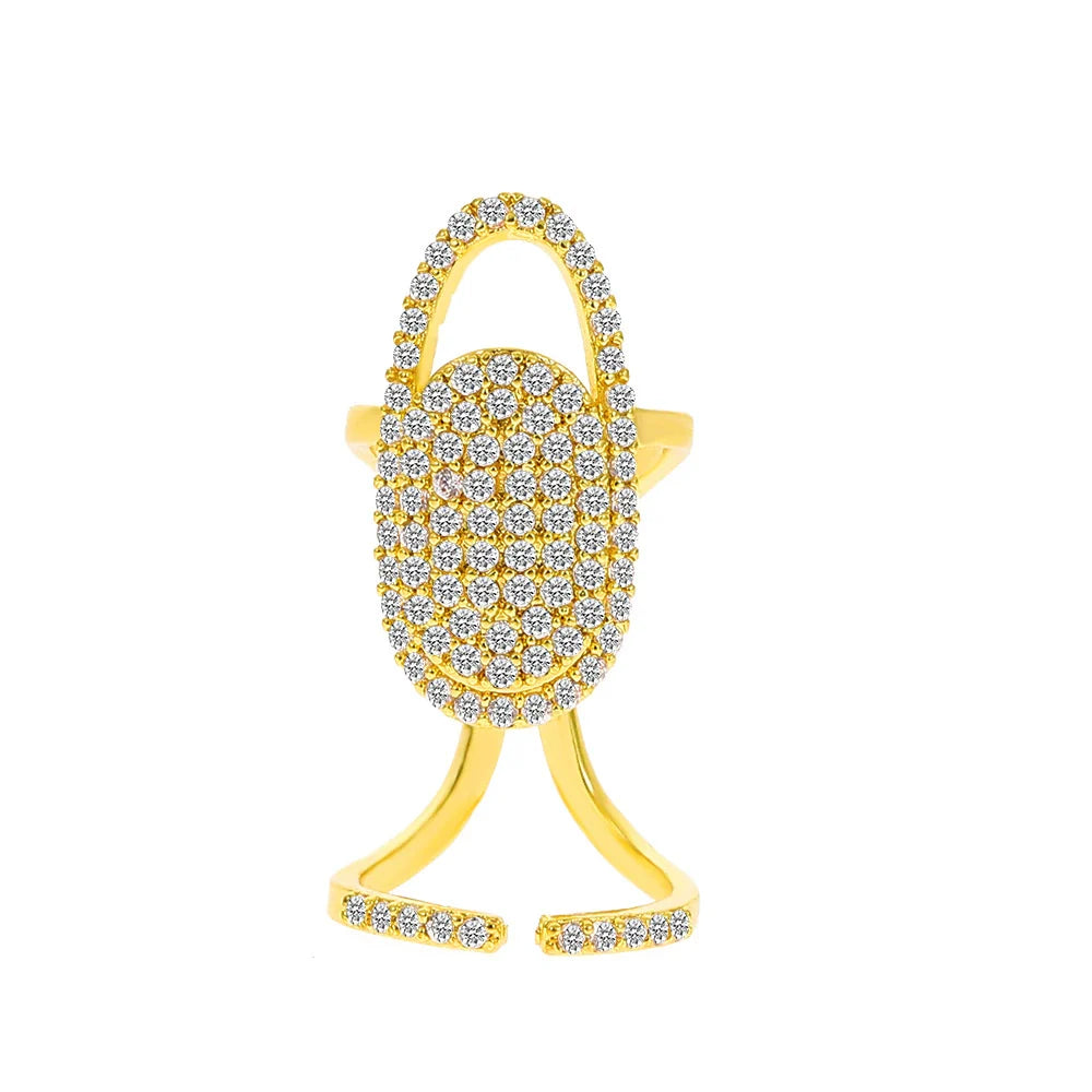 Kristi Geometric Nail Rings - Light KC Gold Style 2