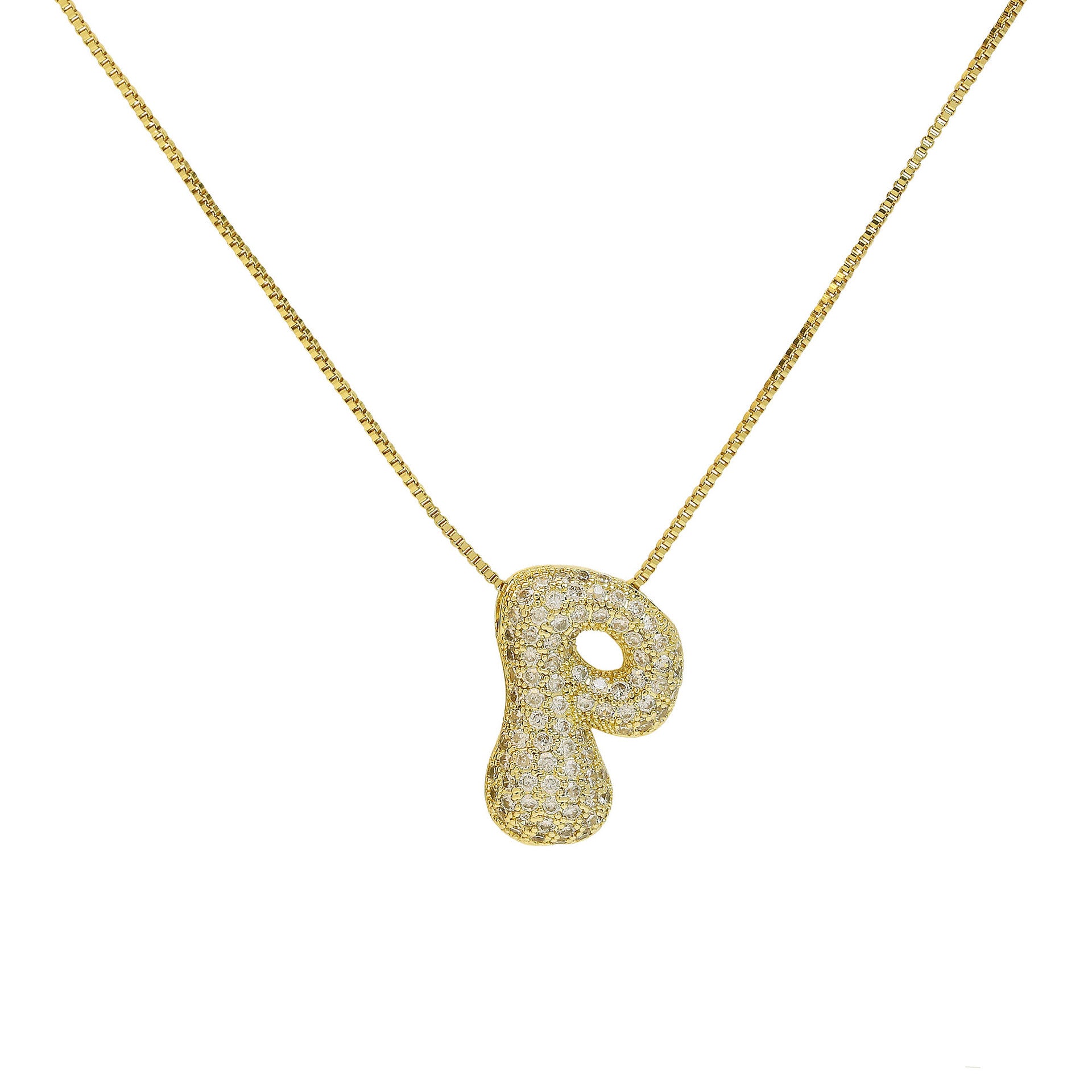 Zaidee Bubble Initial Necklace - Initial P [OM6WJWZJ]