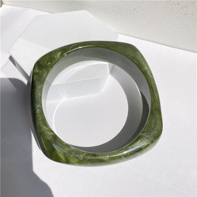 Francesca Marble Resin Bracelet - Square Green [K8HERVKJ]