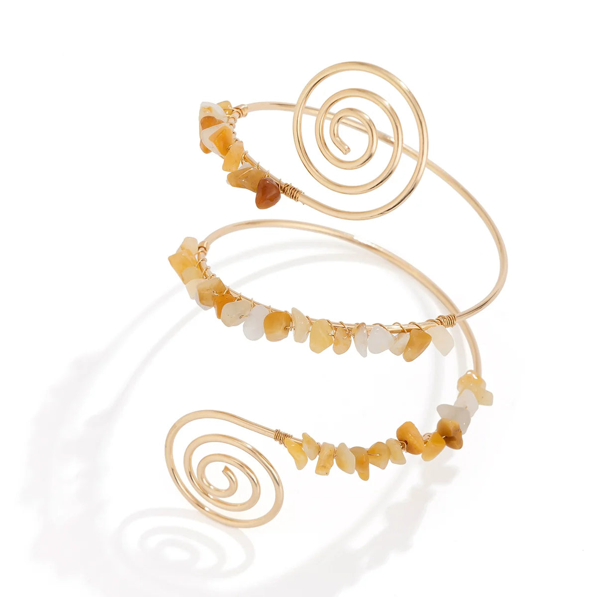 Elliemae Colorful Spiral Arm Cuff - Yellow