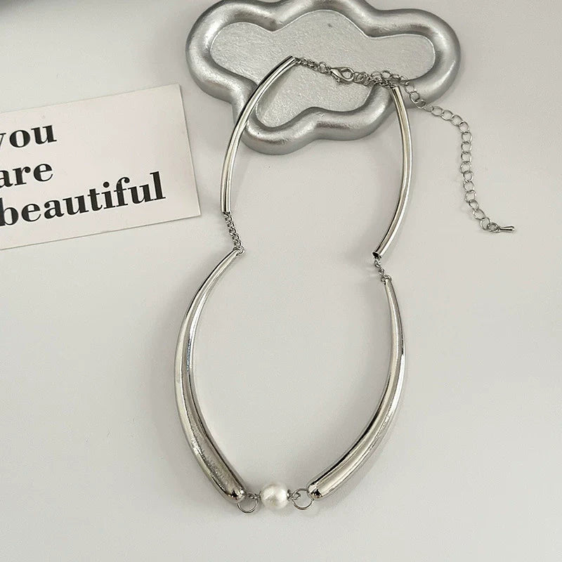 Marli Geometric Pearl Necklace - Necklace
