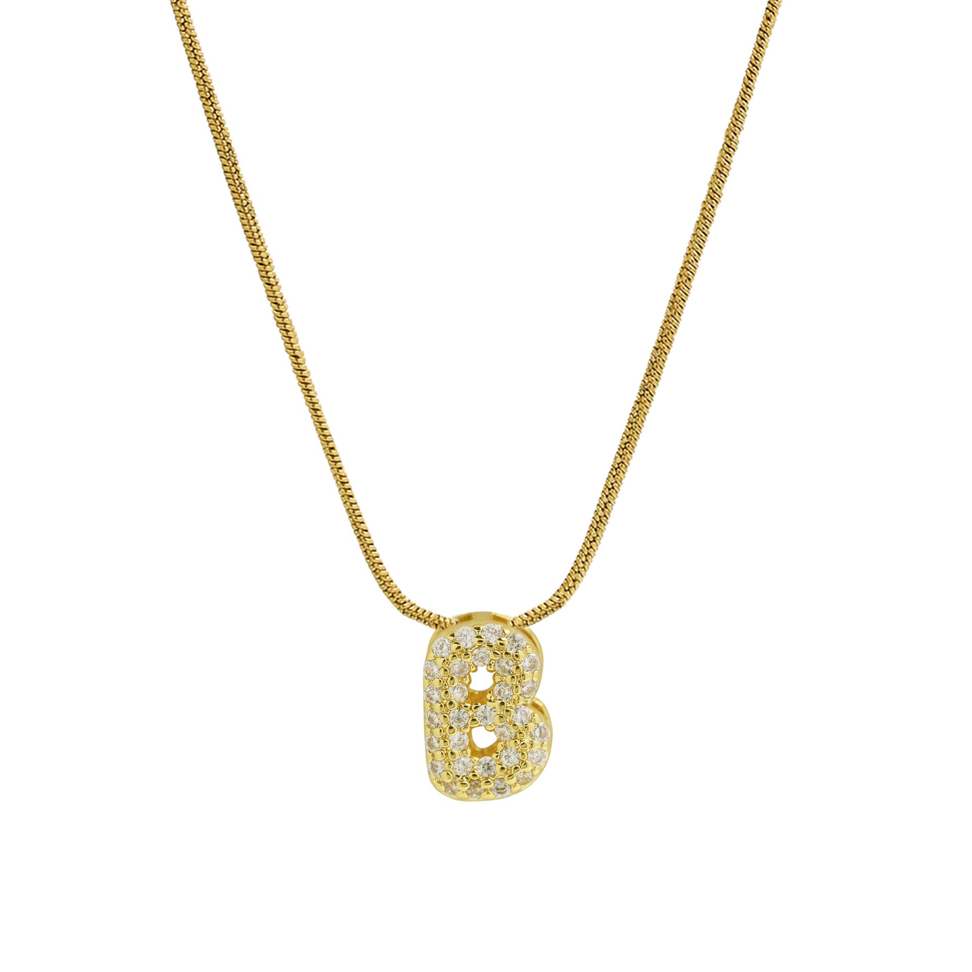 Deborah Initial Snake Necklace - Gold-tone B Initial [R7F17KA0]