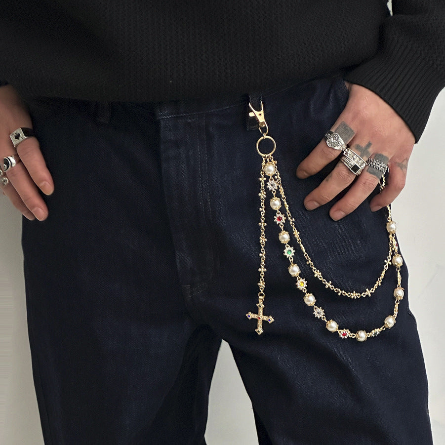 Laramie Pearl Floret Pants Chain - Gold Style B [N86KTSFM]