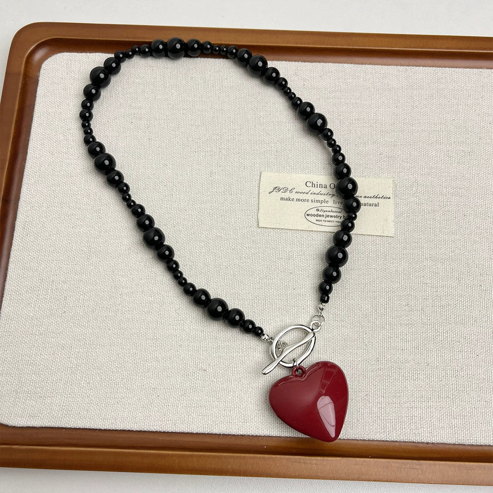 Chase Toggle Heart Necklace - Red Heart Beaded Necklace [78TBD5EU]