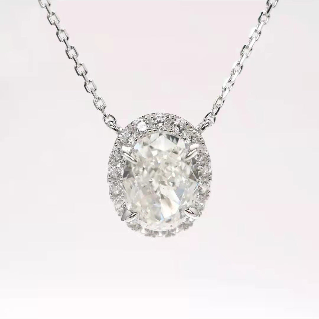 Rowynn Oval Moissanite Necklace - White Diamond [Y9D6LZUP]