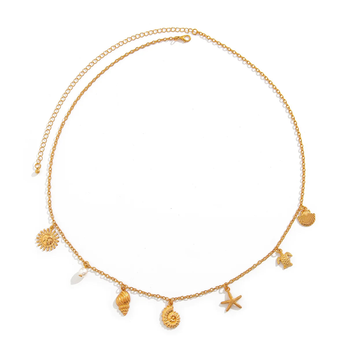 Ottilie Seashell Starfish Waist Chain - Conch Starfish Gold