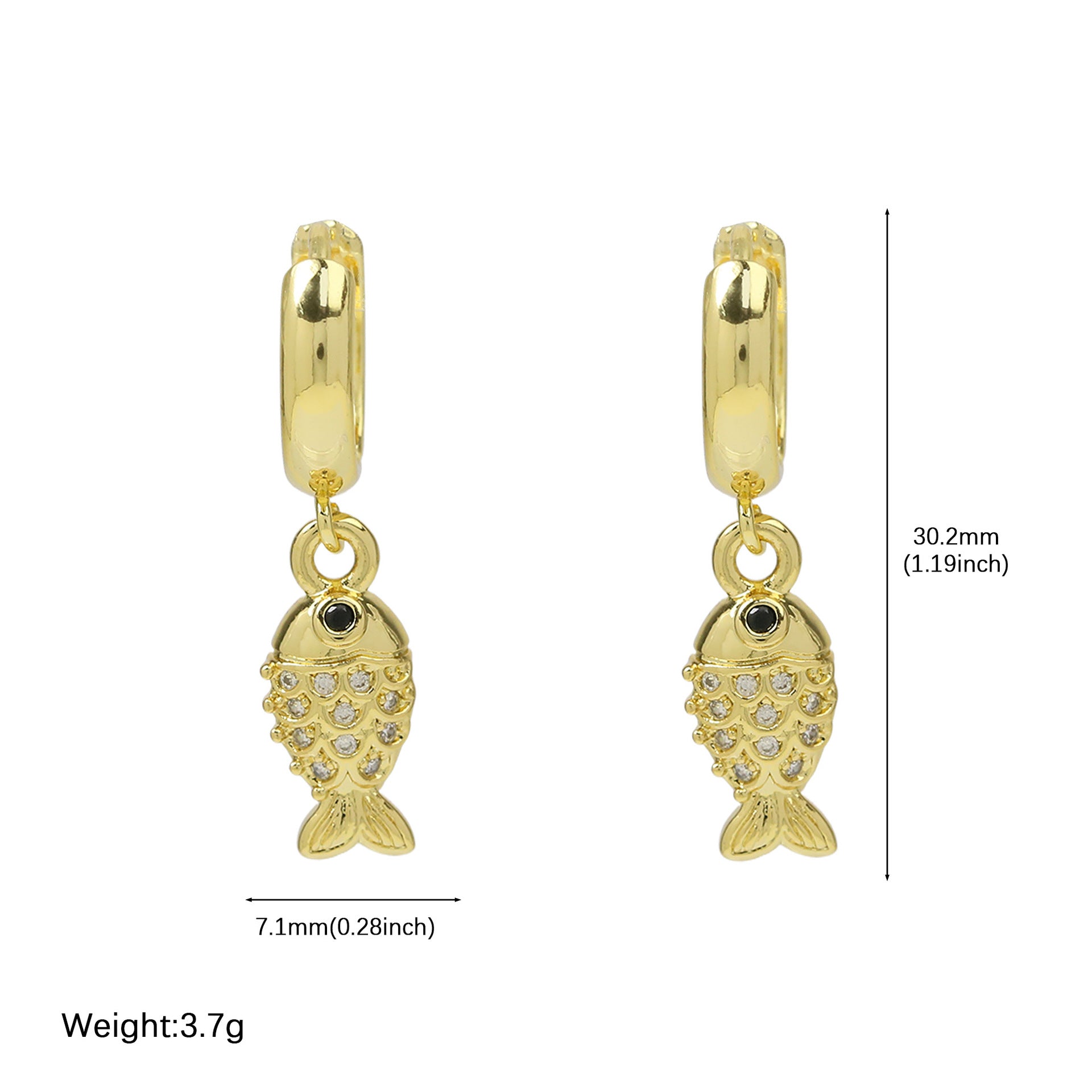 Larae Gilded Ocean Earrings - Shark Design [KFL1VVO6]