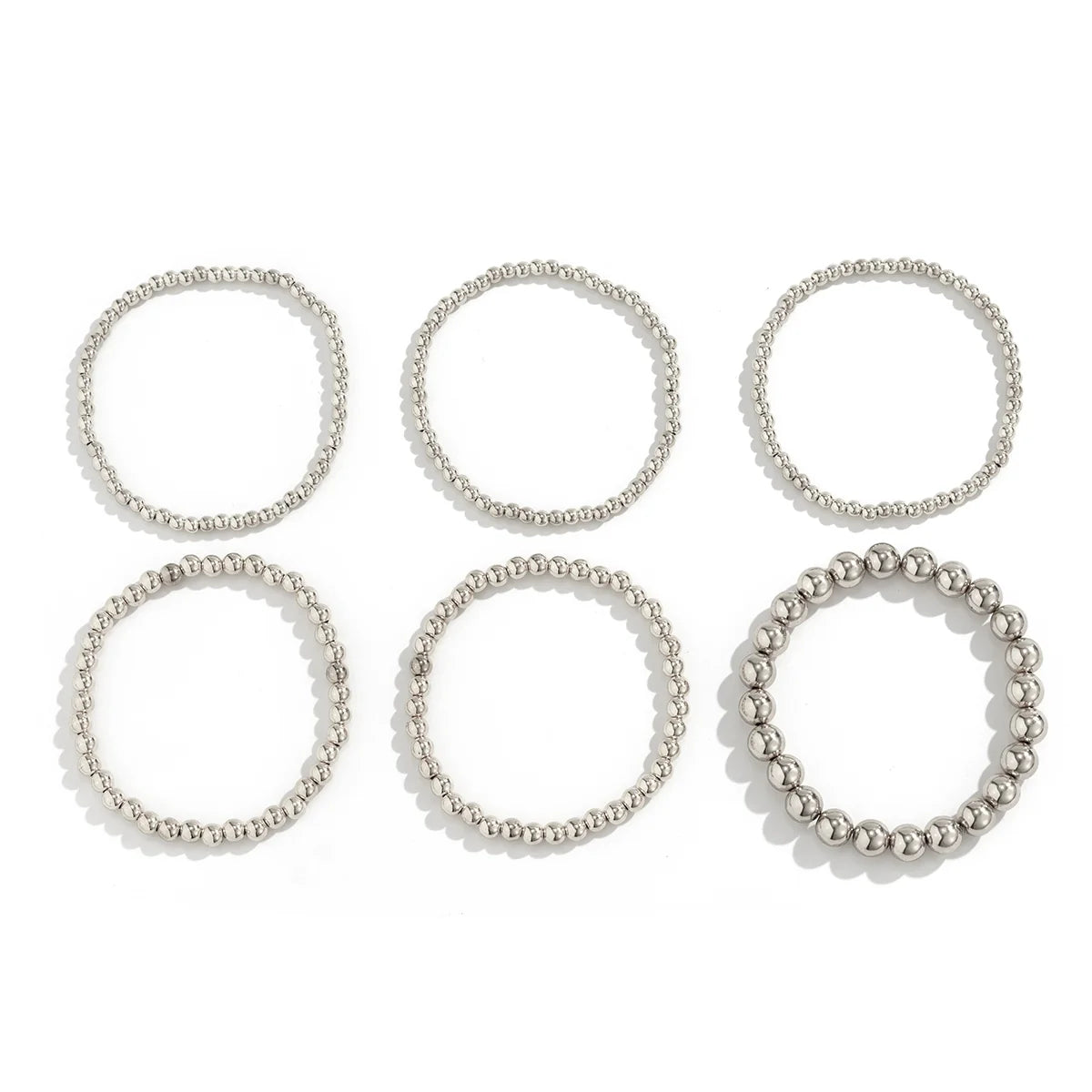 Oakleigh Stackable Bracelet Set - Silver 6-Piece Set