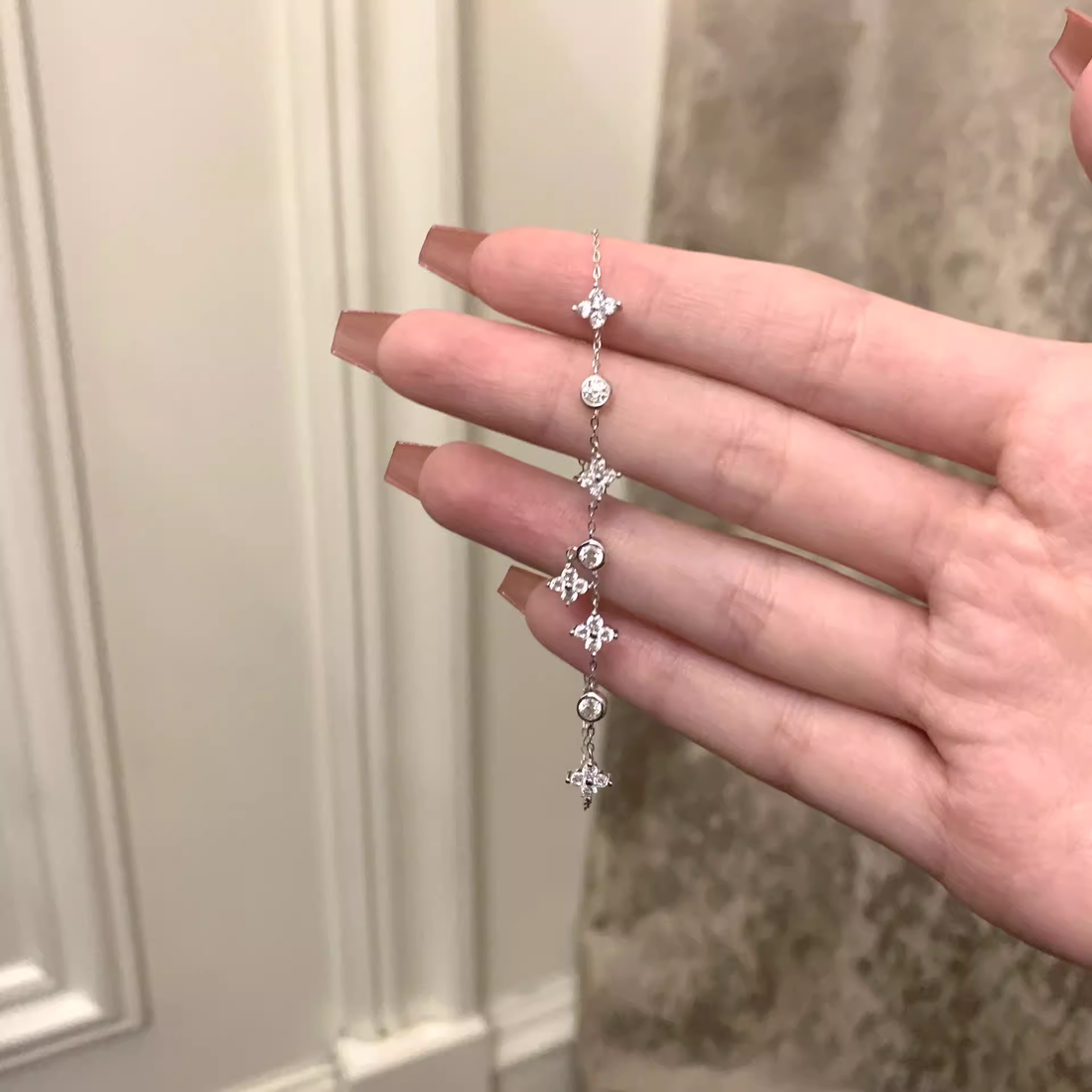 Brexley Zircon Clover Bracelet - White Gold Plated