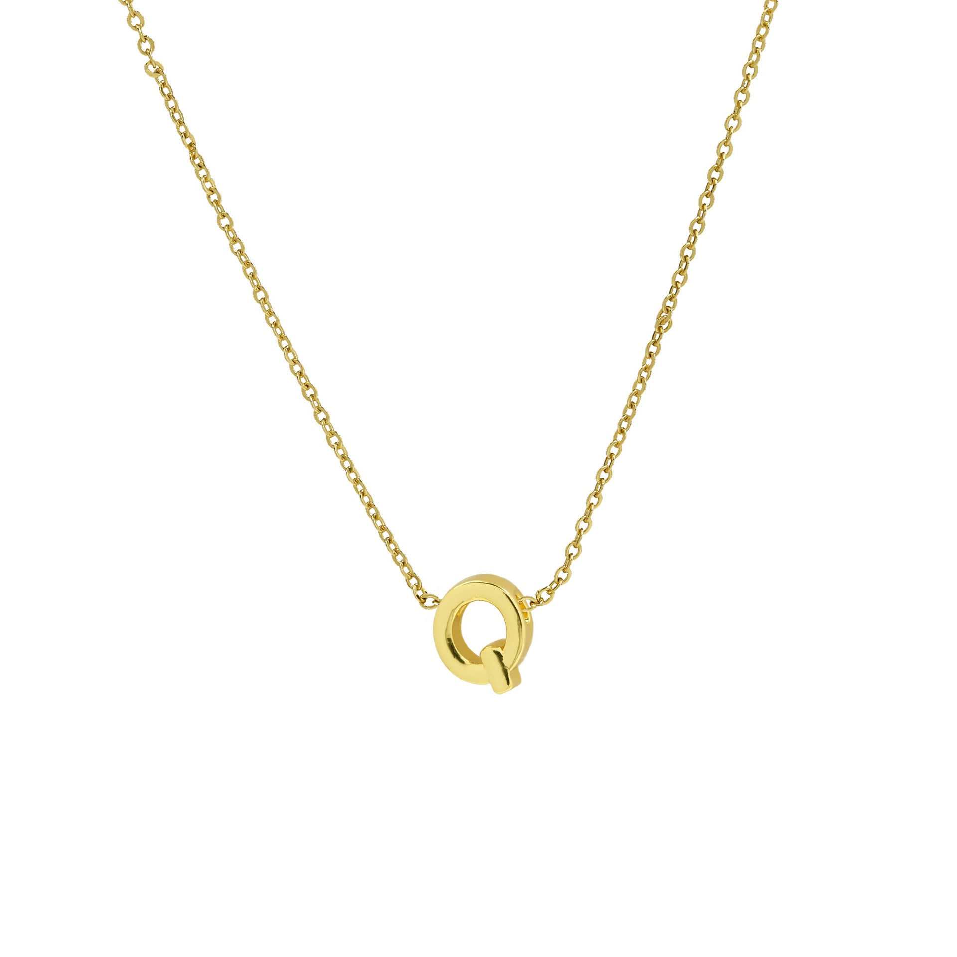 Agnes Initial Pendant Necklace - Q [V0Q1L1IU]
