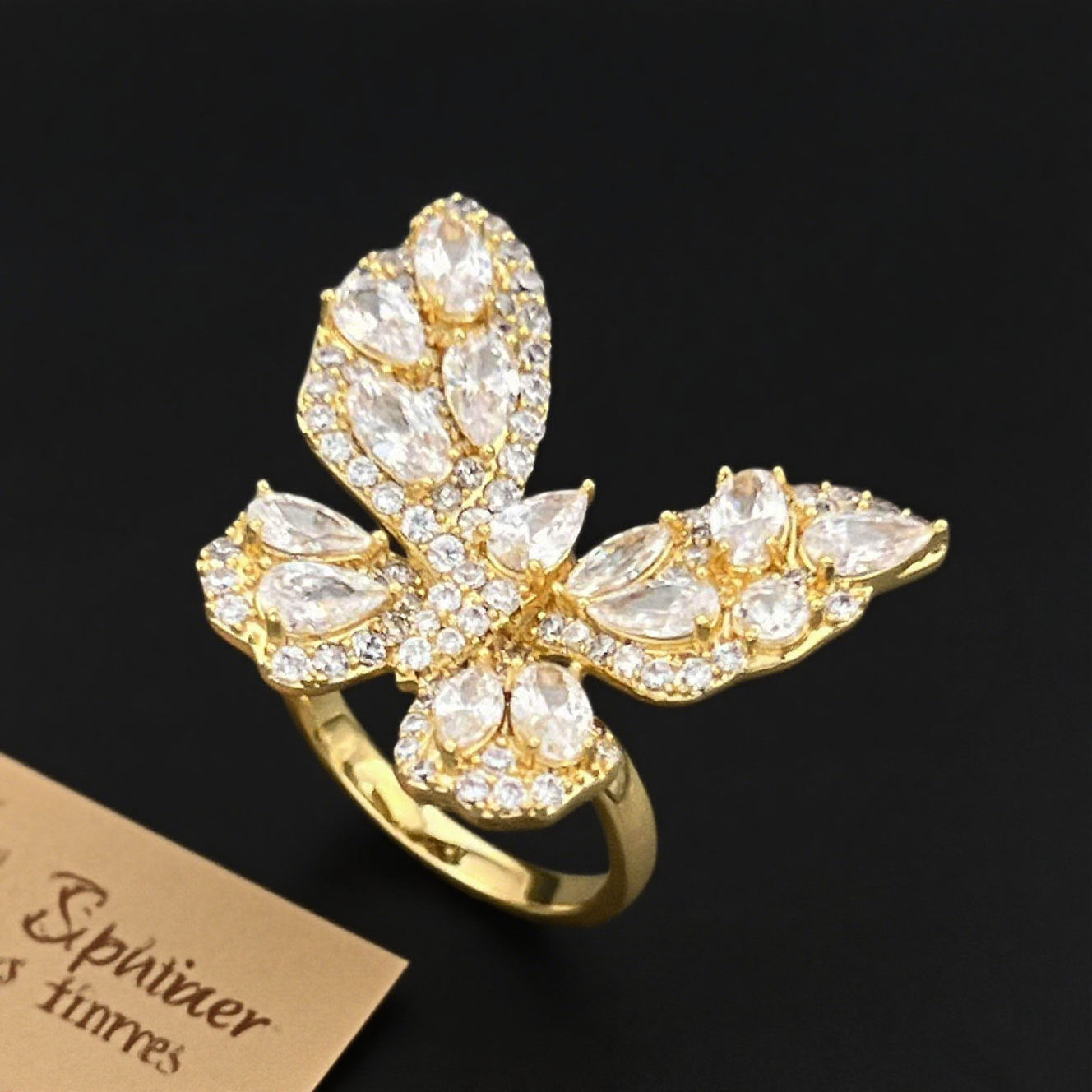 Christine Butterfly Open Ring - Rose Gold Tone [LQ9KII88]