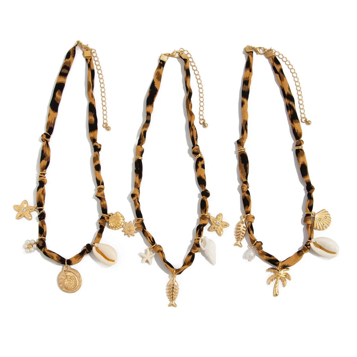 Jesslynn Layered Beach Necklace Set - Gold (3-Piece Set)