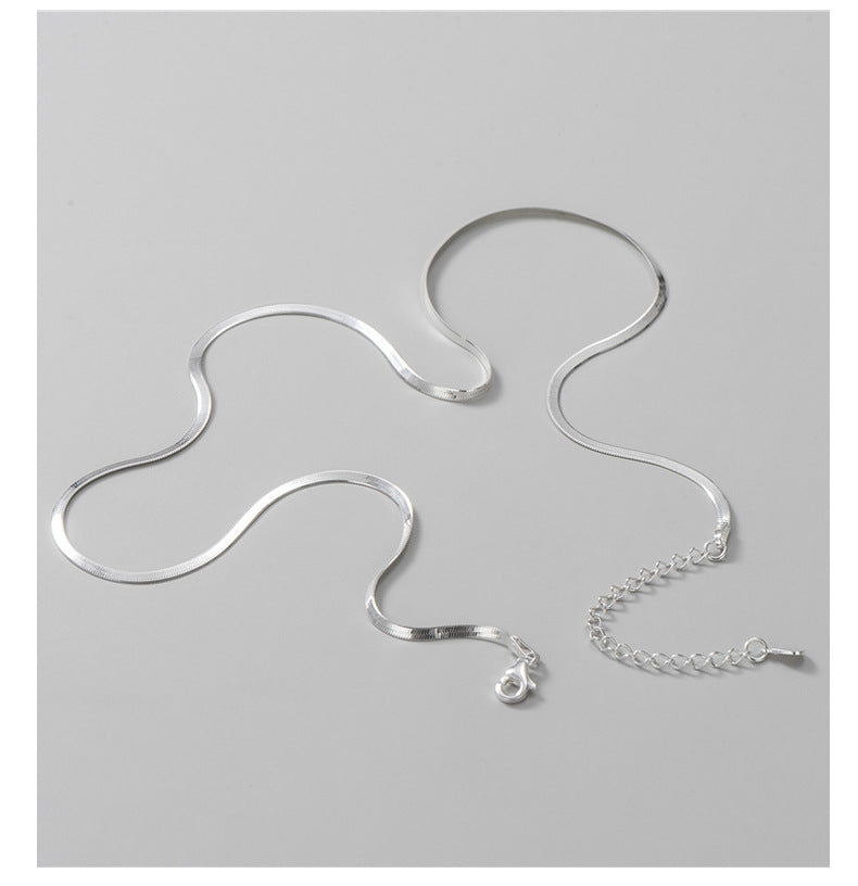 Kadence Sterling Silver Herringbone Necklace - Silver [X93H0IQ1]