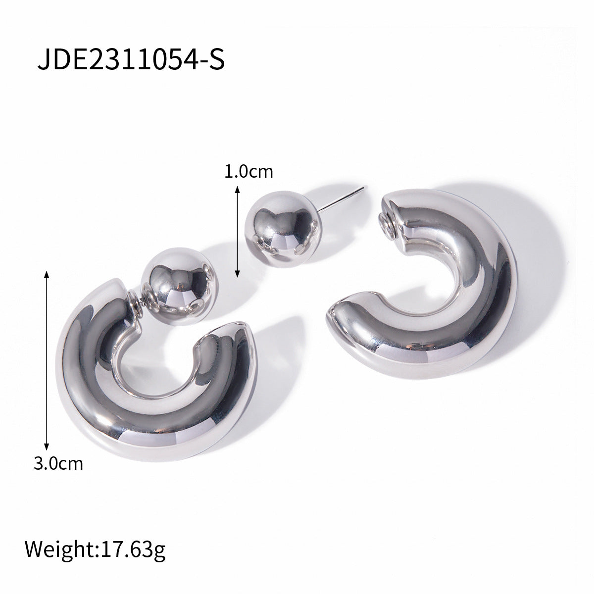 Elaya C-Shaped Hoop Earrings - Gold-Toned (Variant) [9T4AJE6B]