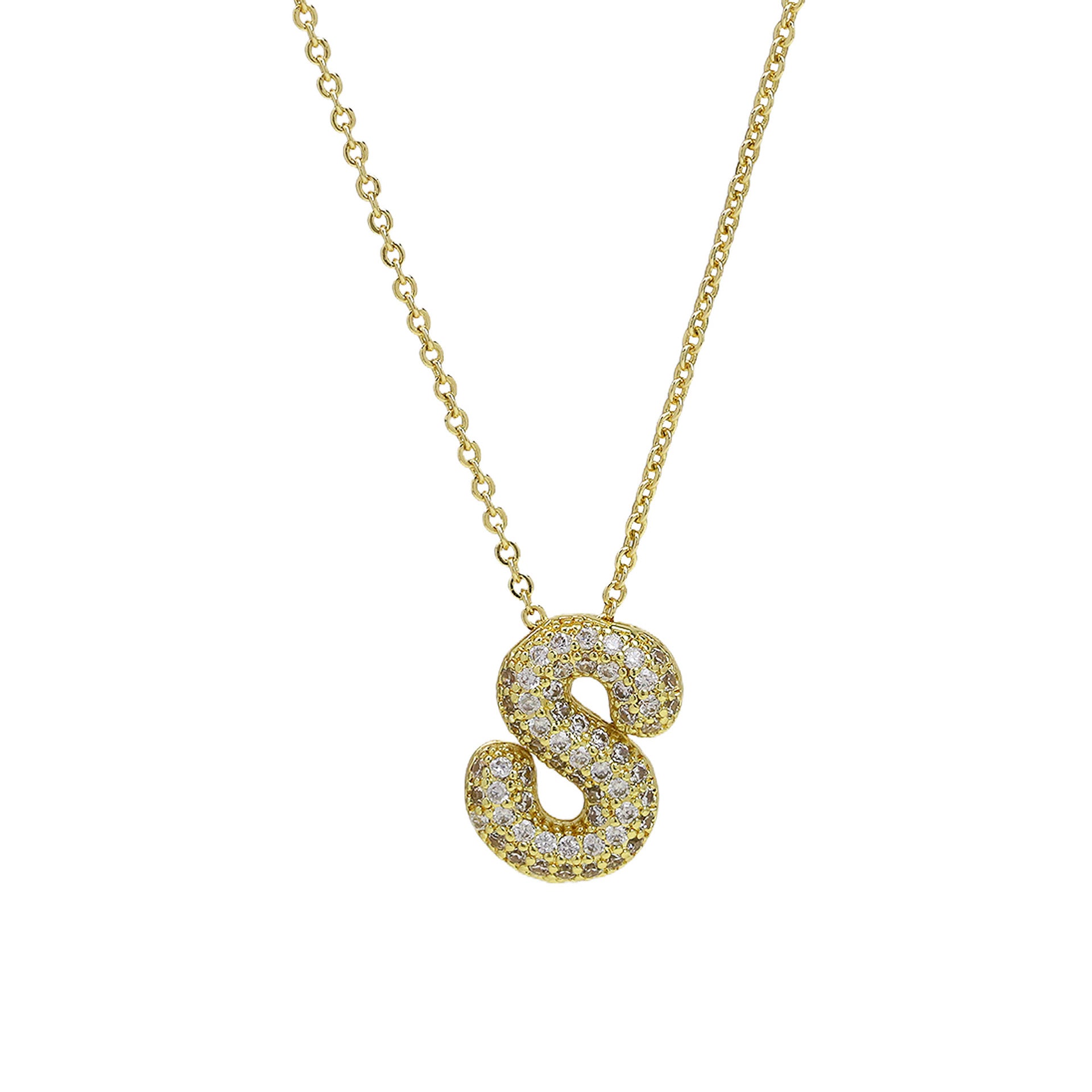 Zalia Gilded Bubble Letter Necklace - Necklace S [7R2910UY]
