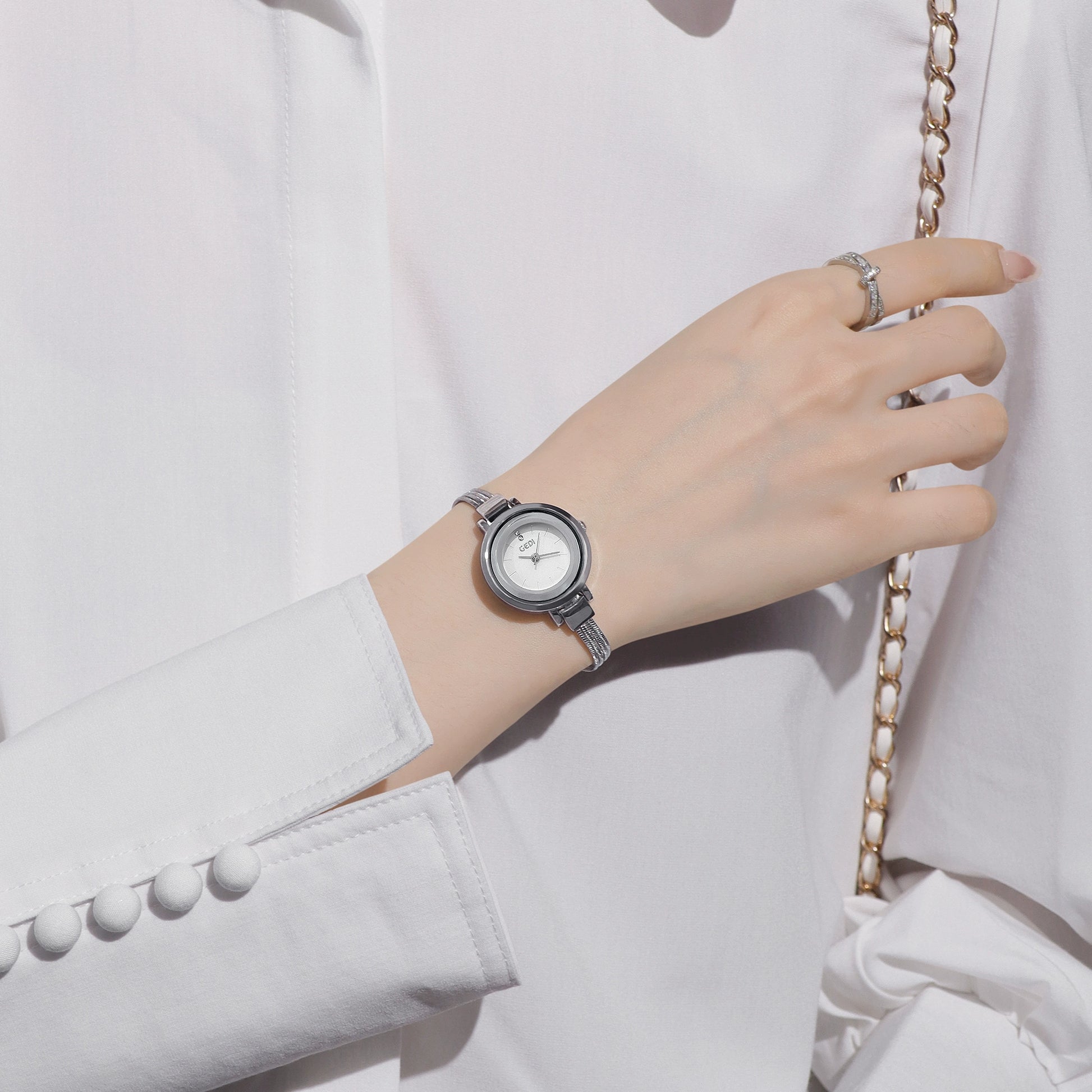 Aloni Elegant Bracelet Watch - Cool Silver [F9EJ99TV]