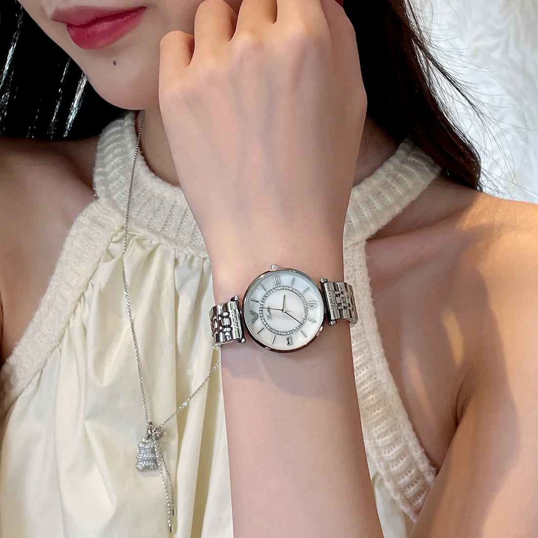 Chizaram Luxe Steel Watch - Silver White