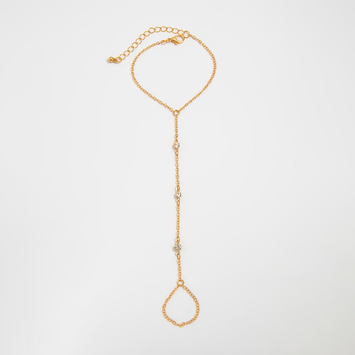 Tahiry Layered Rhinestone Hand Chain - Gold 4 [1ZHVY97Q]