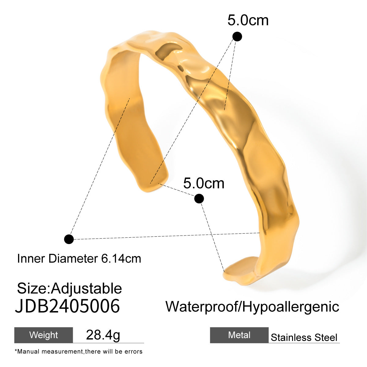 Chrissy Textured Wave Bracelet - JDB2405006 [B1V9XBBG]
