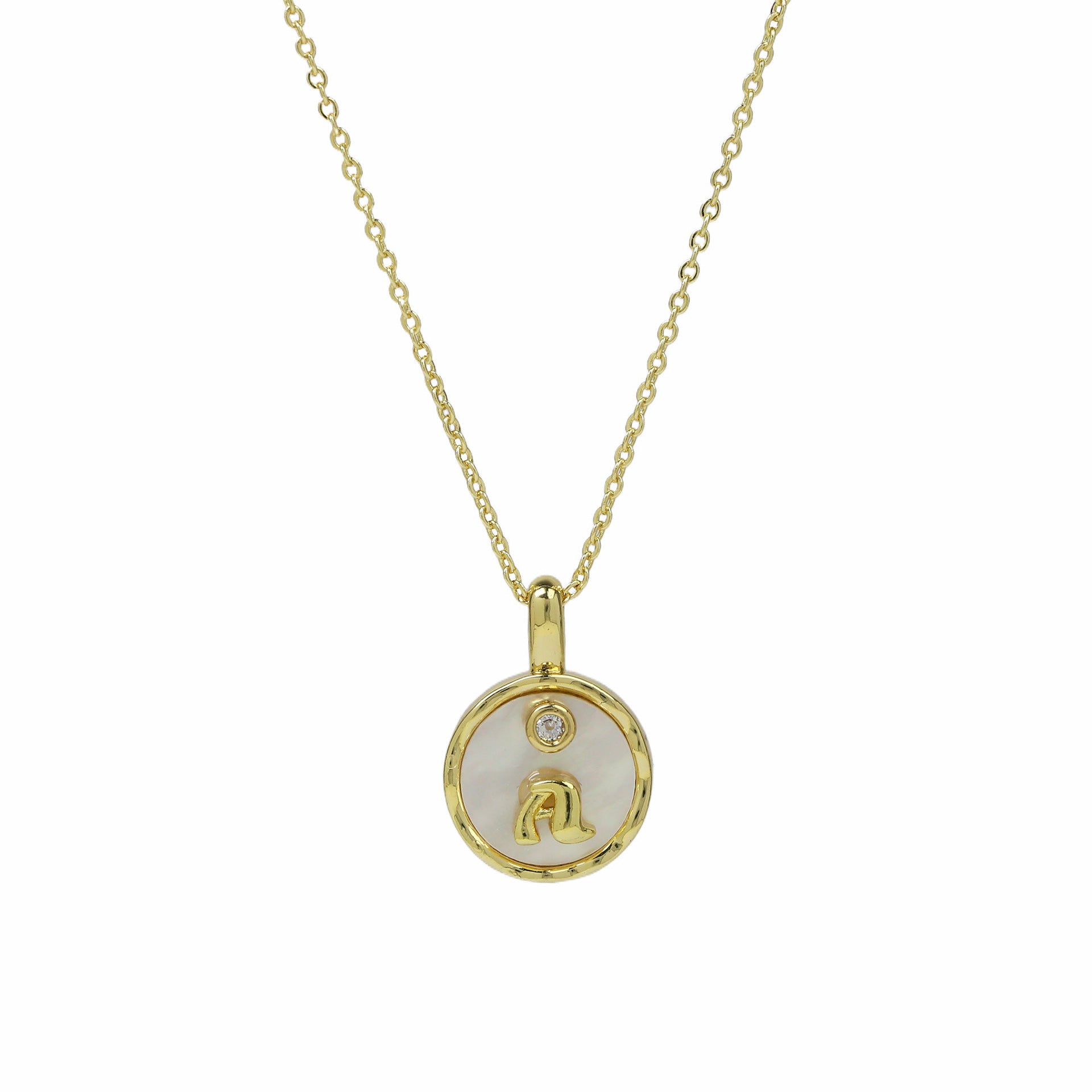 Haset Cursive Initial Pearl Necklace - Initial A [0DUOCK79]