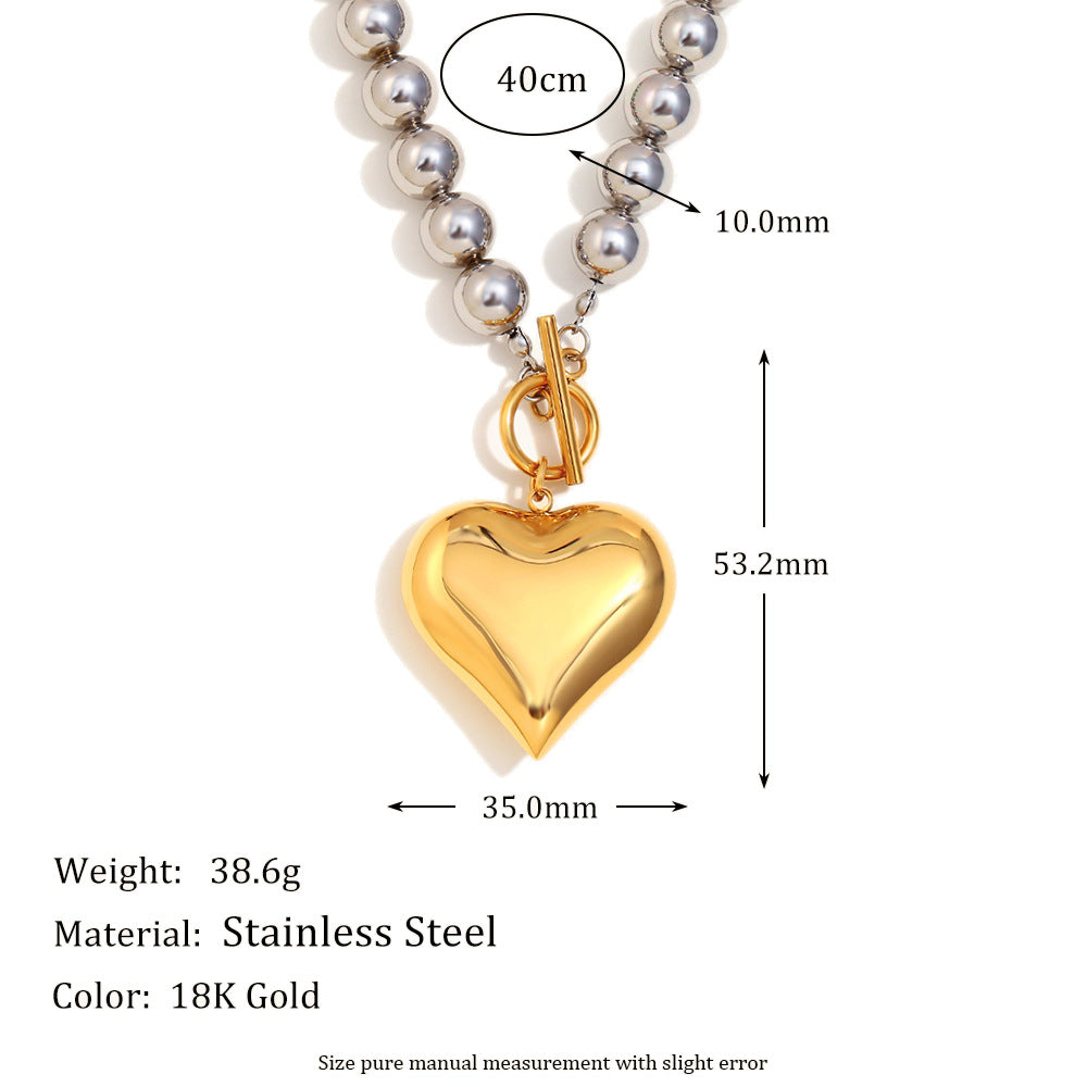 Corey Heart Toggle Set - Round Bead OT Heart Necklace [SY7ZG924]