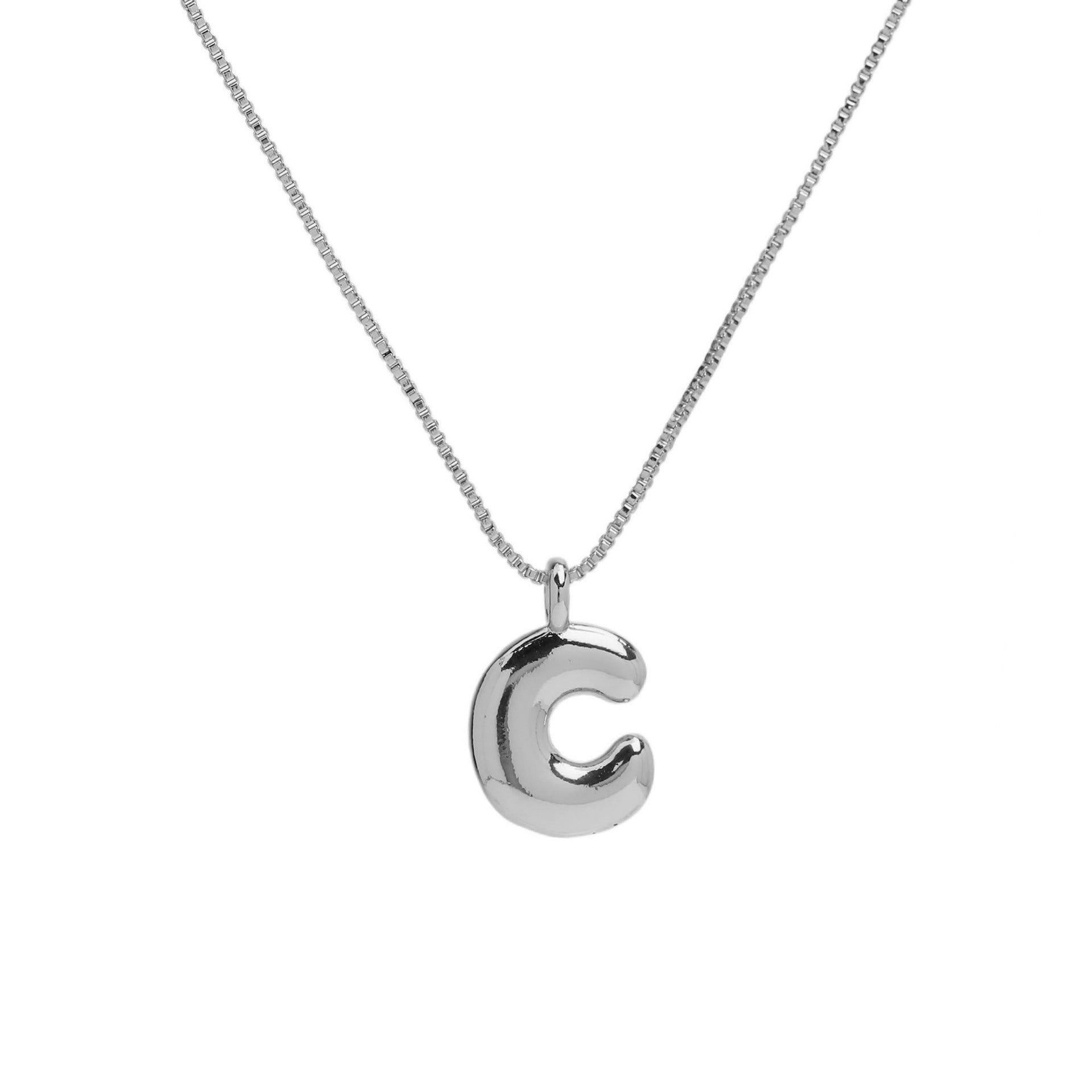Jesenia Bubble Initial Necklace - Letter C [ZINX94PK]