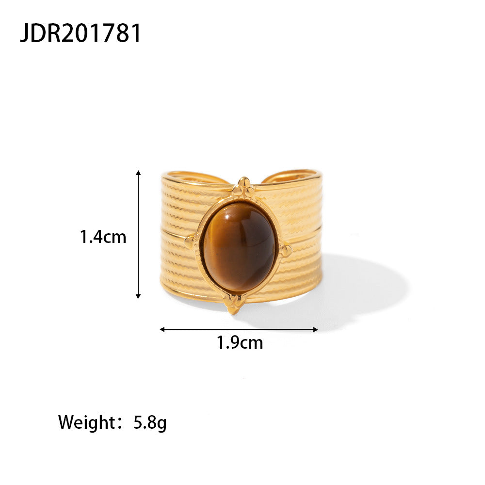 Angelique Adjustable Stone Ring - Silver [BSZ714LE]