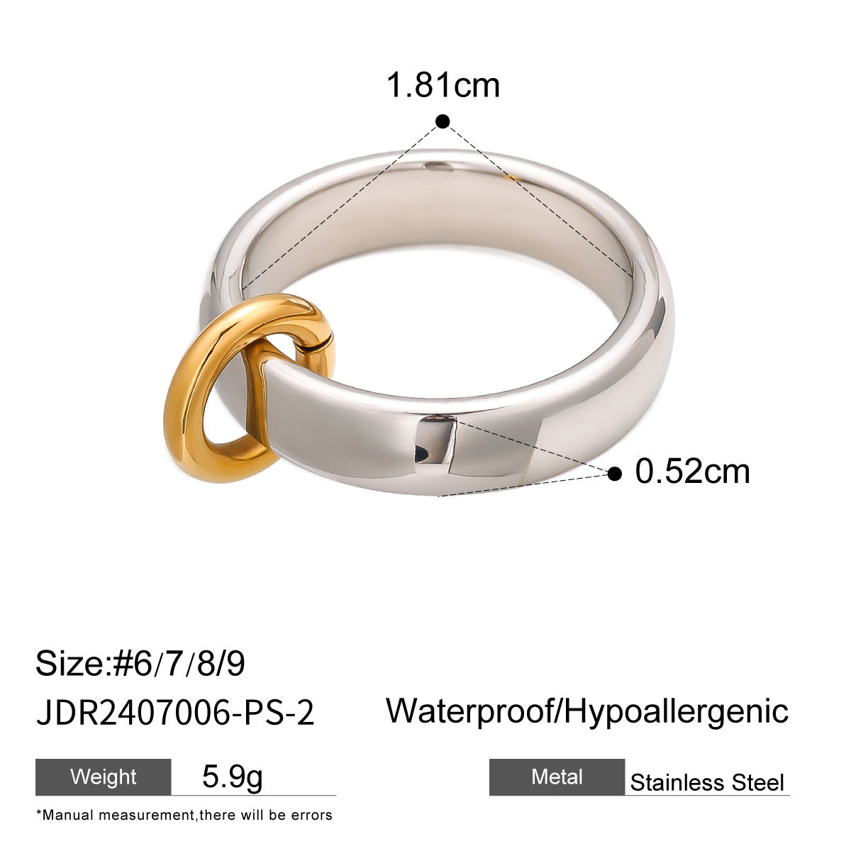 Debanhi Sculptural Colorblock Ring - JDR2407006-PS-2-8 [XSH2HHIF]