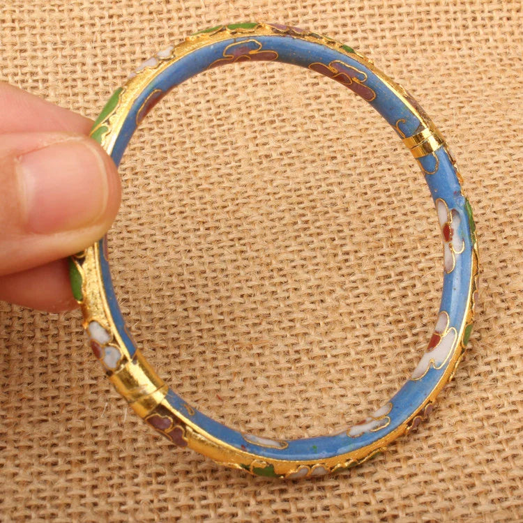 Tianna Vintage Enamel Bracelet - Lake Blue
