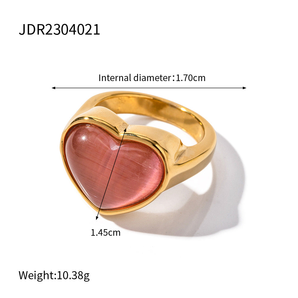 Mallory Gold Pink Heart Ring - JDR2304021 [XDPQPAO8]