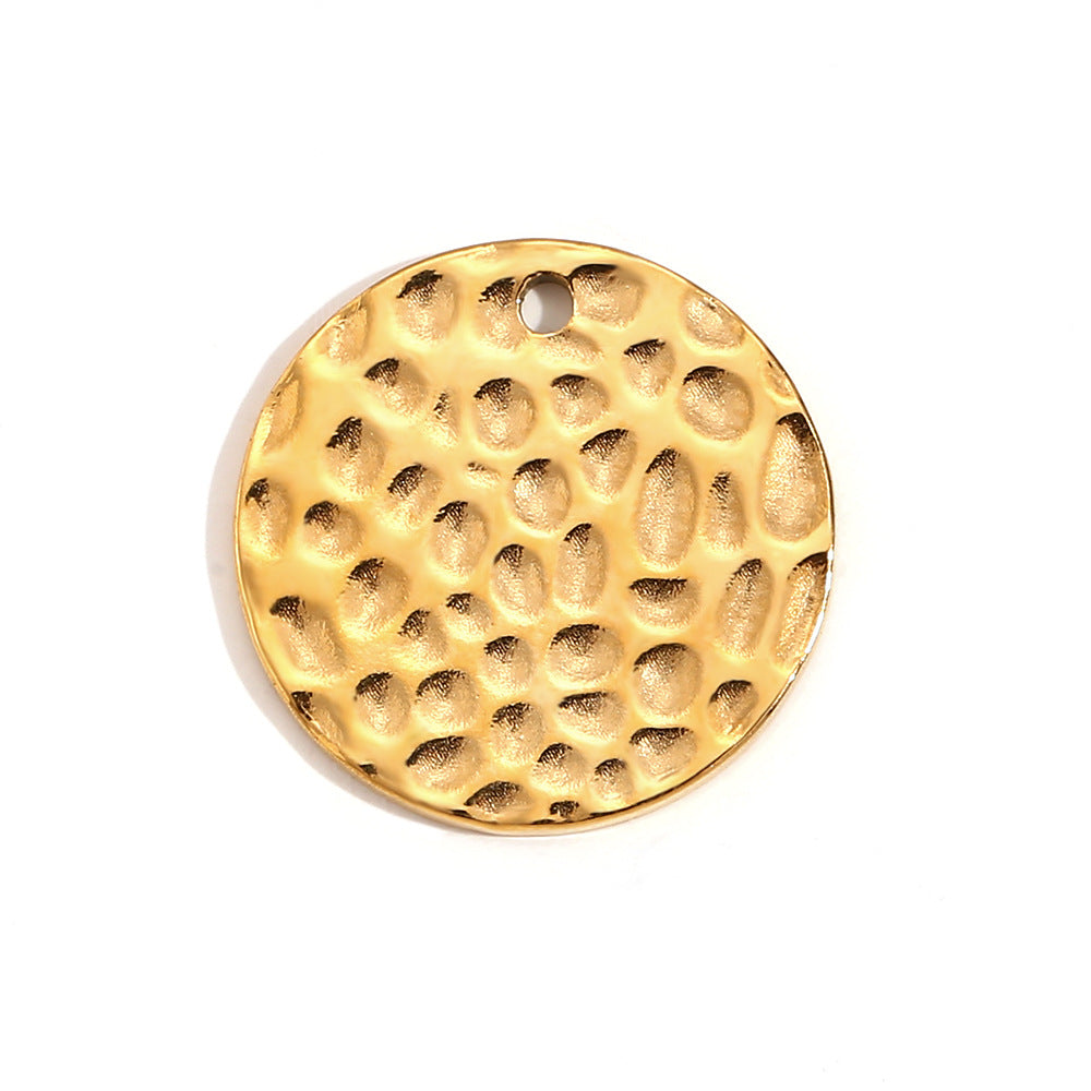 Kalayah Geometric Celestial Charms - Hammered Round Coin Pendant [3PHMF83I]