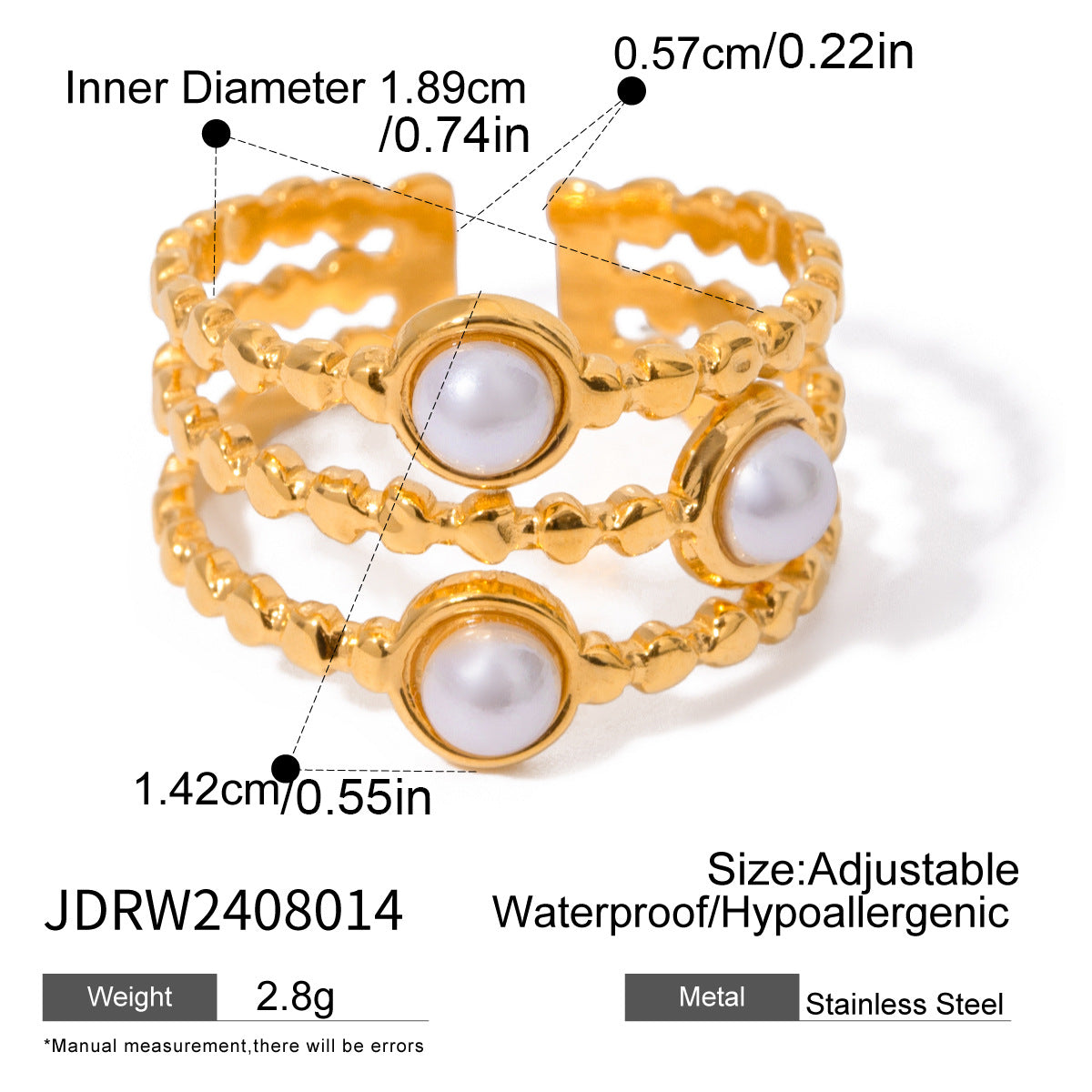 Arlynn Natural Stone Steel Ring - JDRW2408014 [GEZGKVSV]