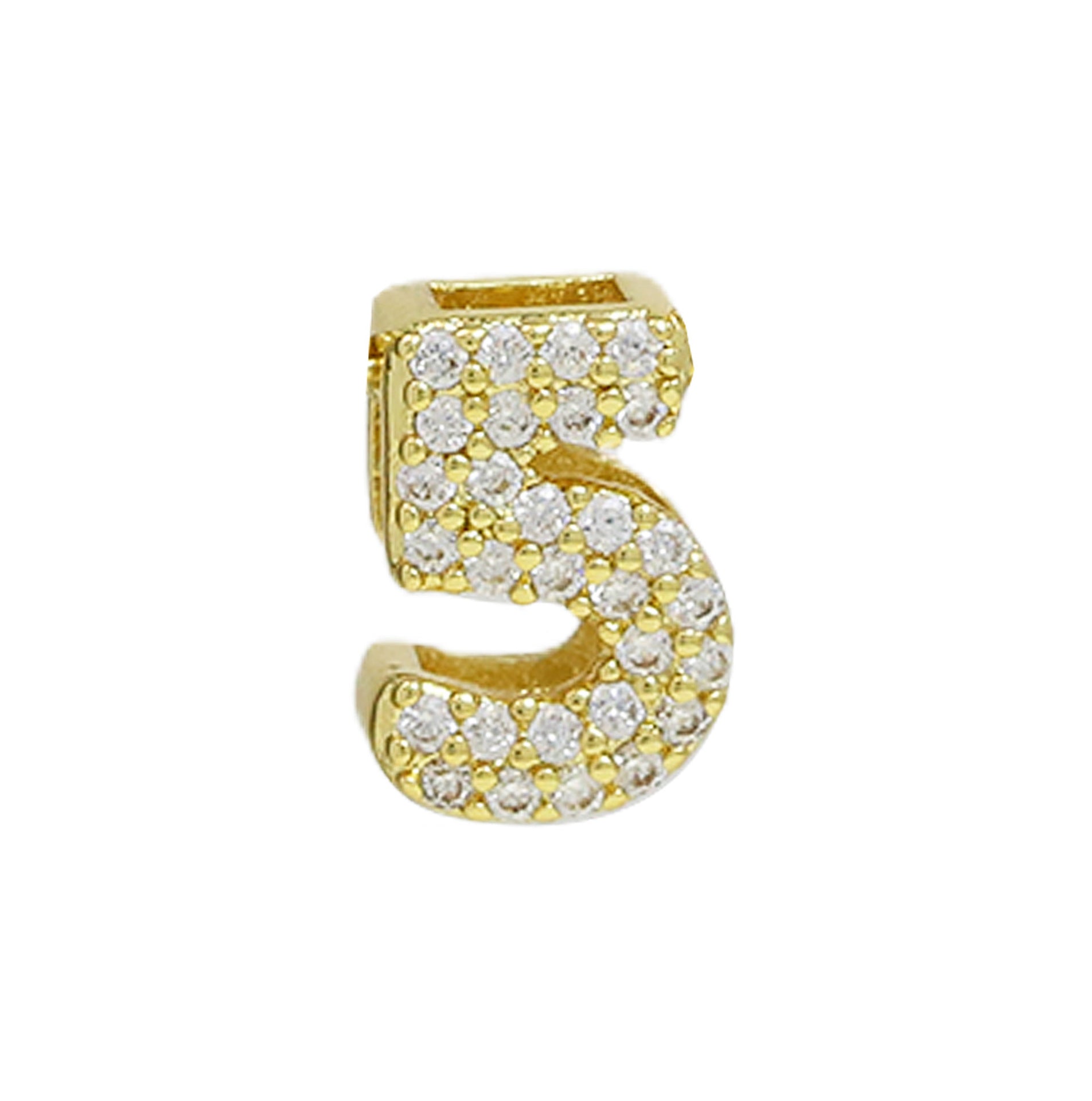 Rosalyn Bubble Letter Necklace - Number 5 [5878KW72]