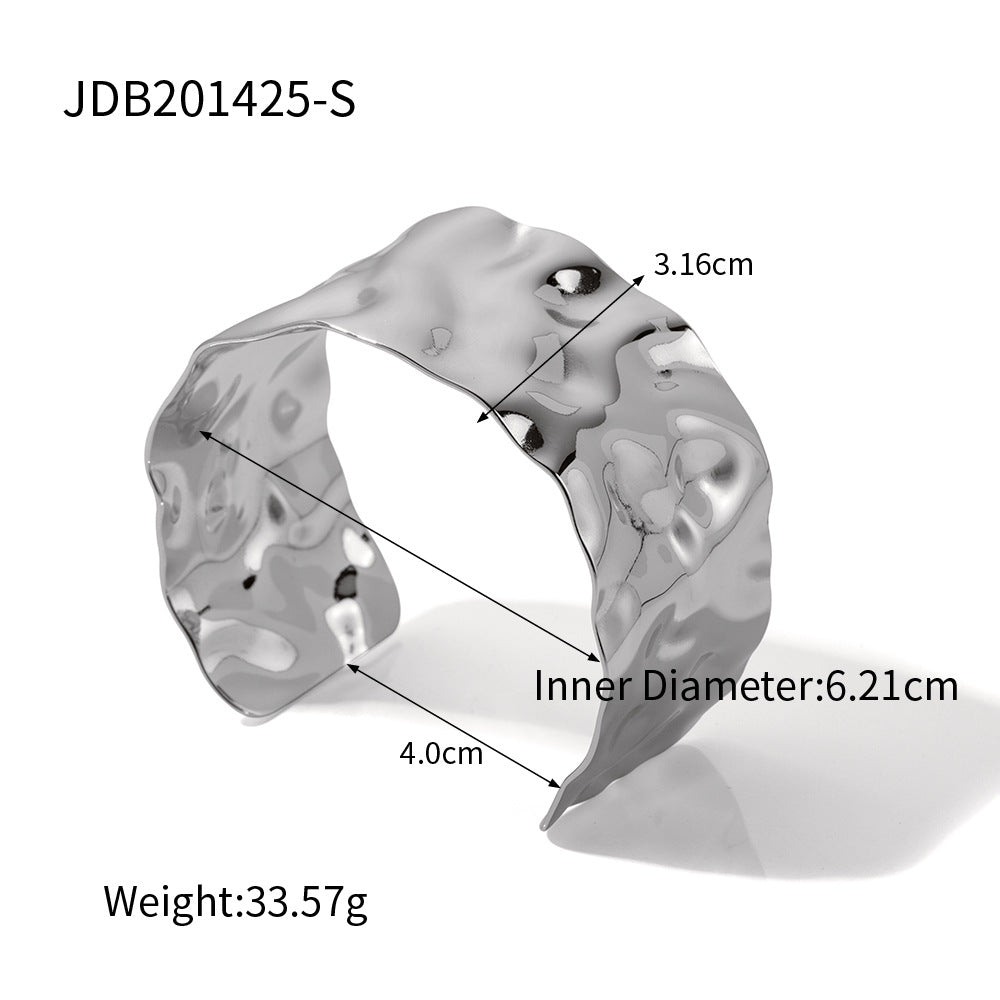 Jaelle Stainless Steel Bangle - Silver Tone [PCXLBIV3]