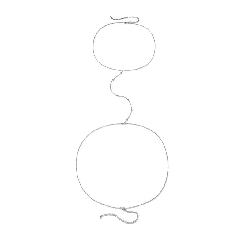 Aixa Delicate Beaded Chain - Silver Style 1