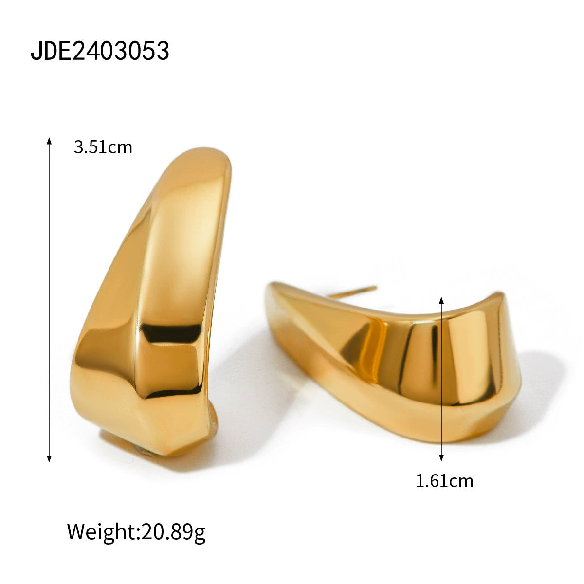 Nathaly Geometric Hoop Earrings - Gold Tone [8WO927P6]