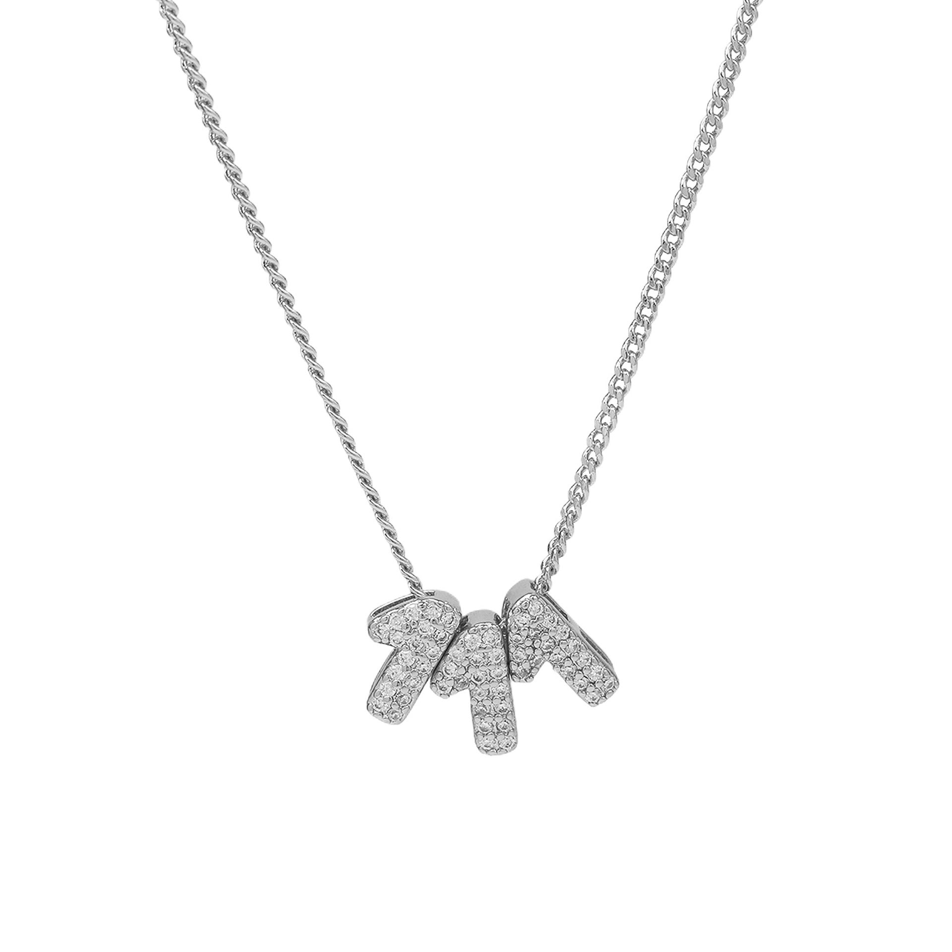 Christie Angel Number Pendant Necklace - 111 Silver [5FMMLGVM]