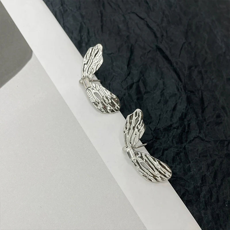 Lillianne Butterfly Ear Cuff - White Rhinestone Ear Cuff (Pair)
