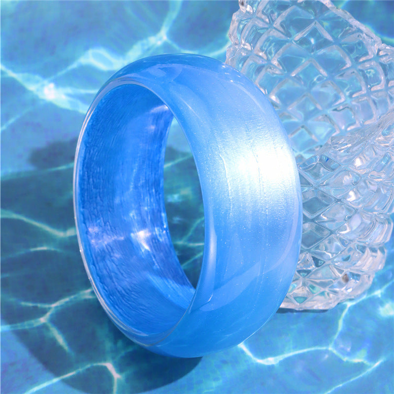 Kalilah Glitter Resin Bangle - Blue Striped [HTOGSM4R]