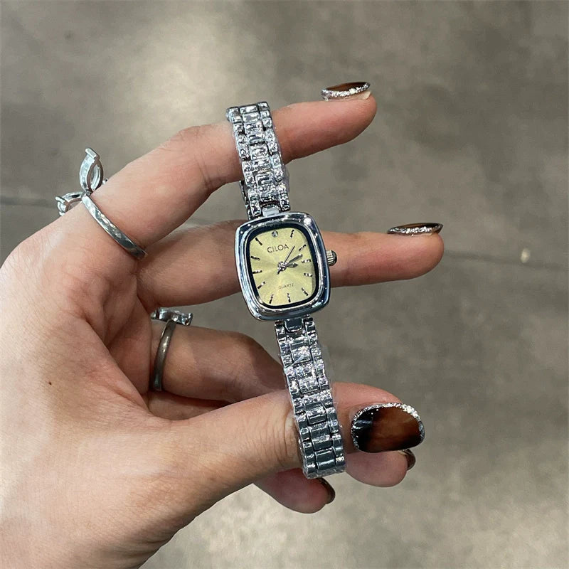 Patricia Vintage Square Watch - Silver Green