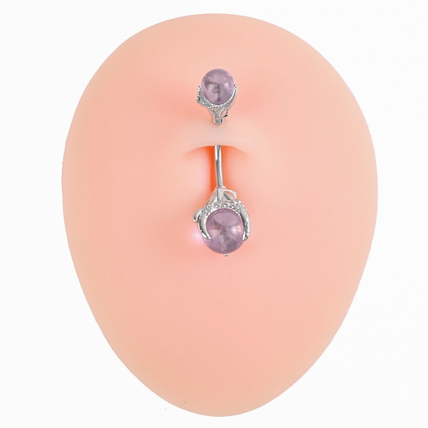 Elanie Amethyst Claw Navel Ring - Pink [VCZ5UICM]