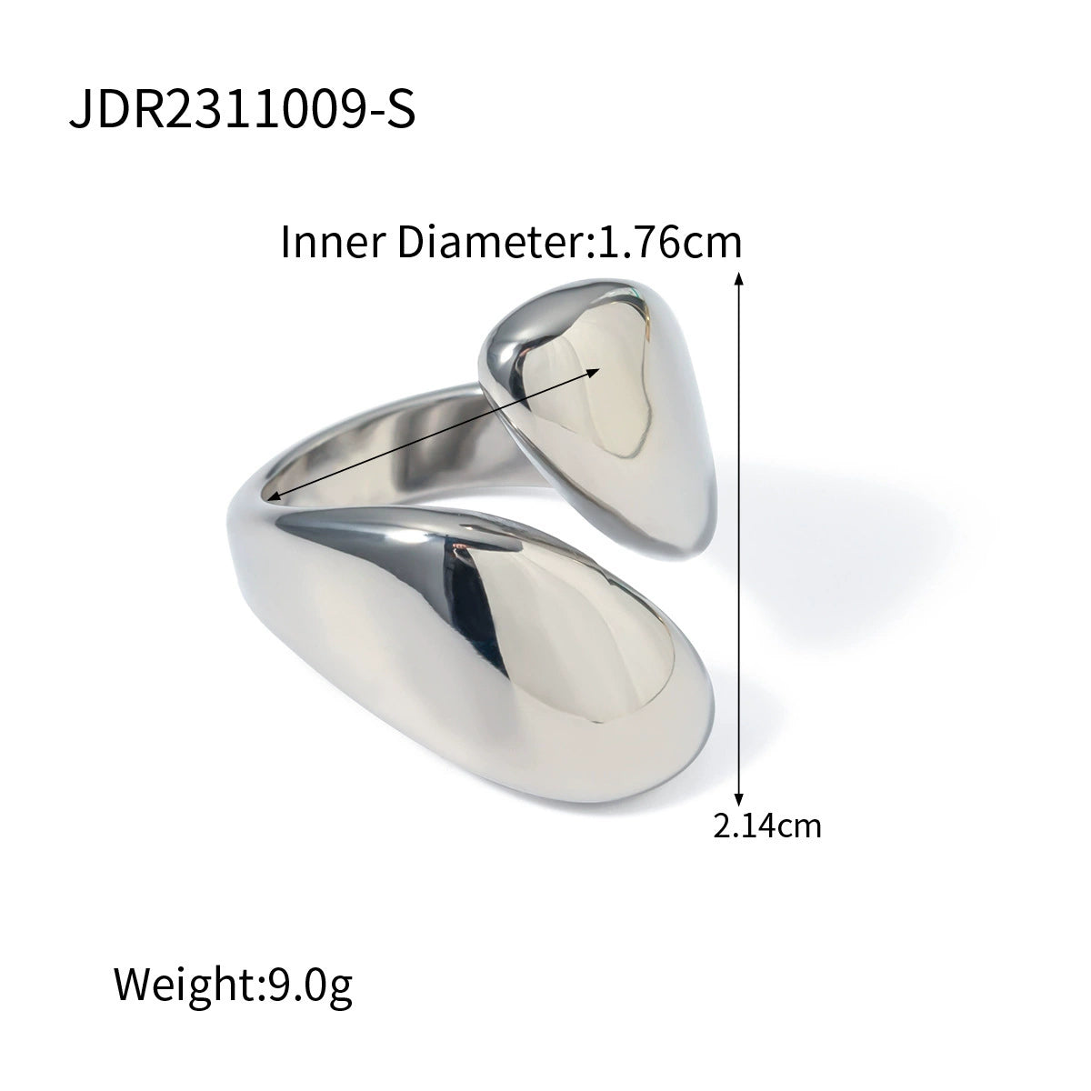 Daphne Gold Asymmetric Open Ring - JDR2311009-S [A8IQ34KC]
