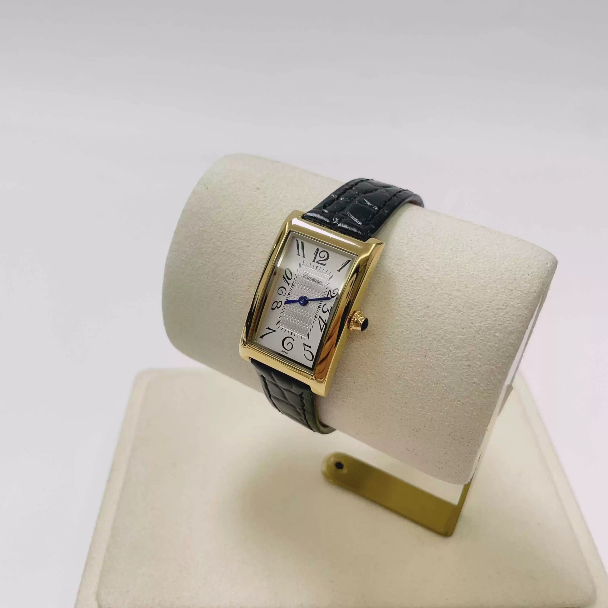 Aryah Square Dial Watch - Gold Black Strap