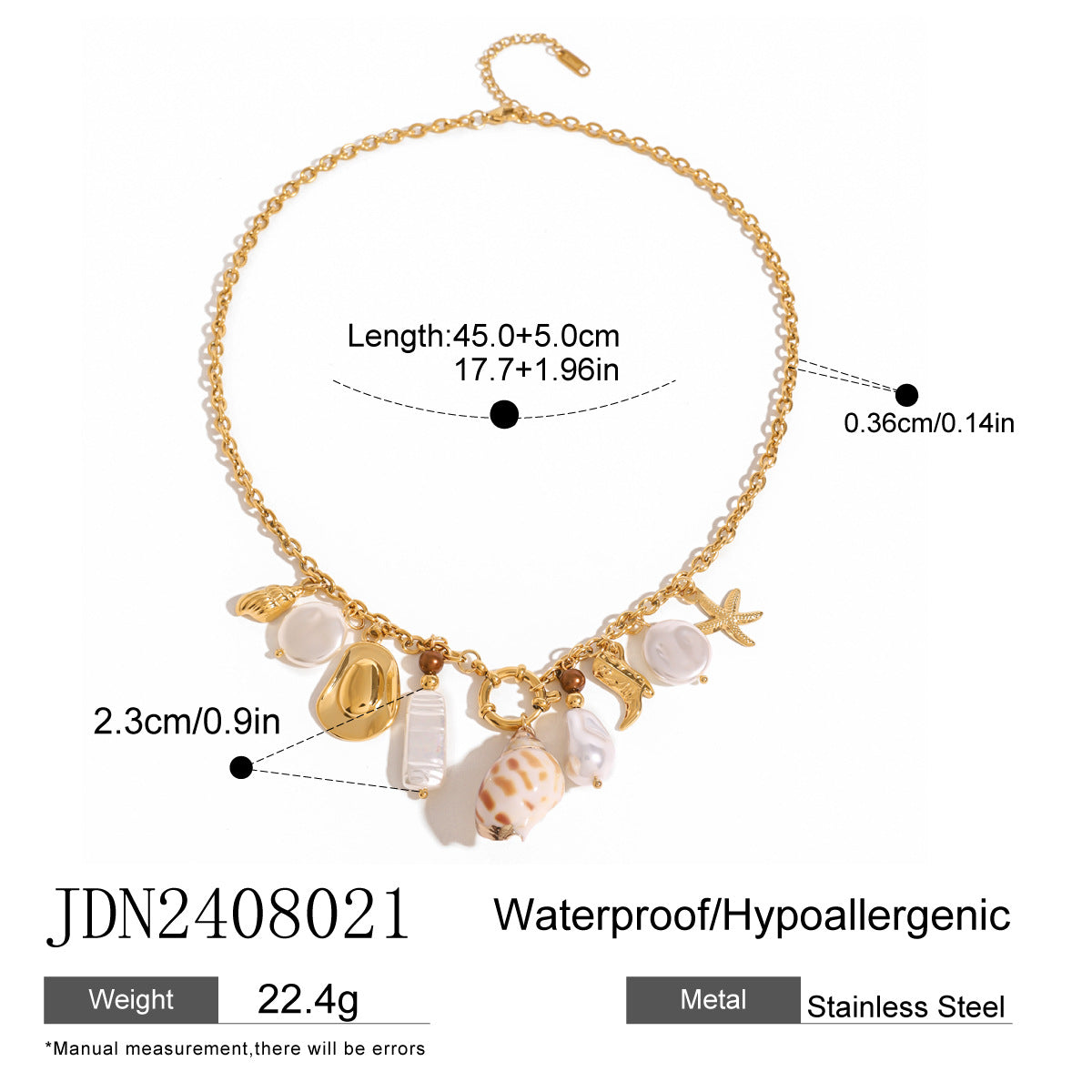 Izabela Enamel Heart Pearl Necklace - Product Variant JDN2408021 [6103DYS7]