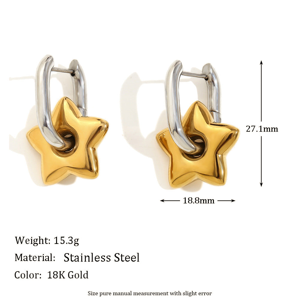 Aja Two-Tone Jewelry Collection - Two-Tone Five-Pointed Star Earrings [JPQHVVZQ]