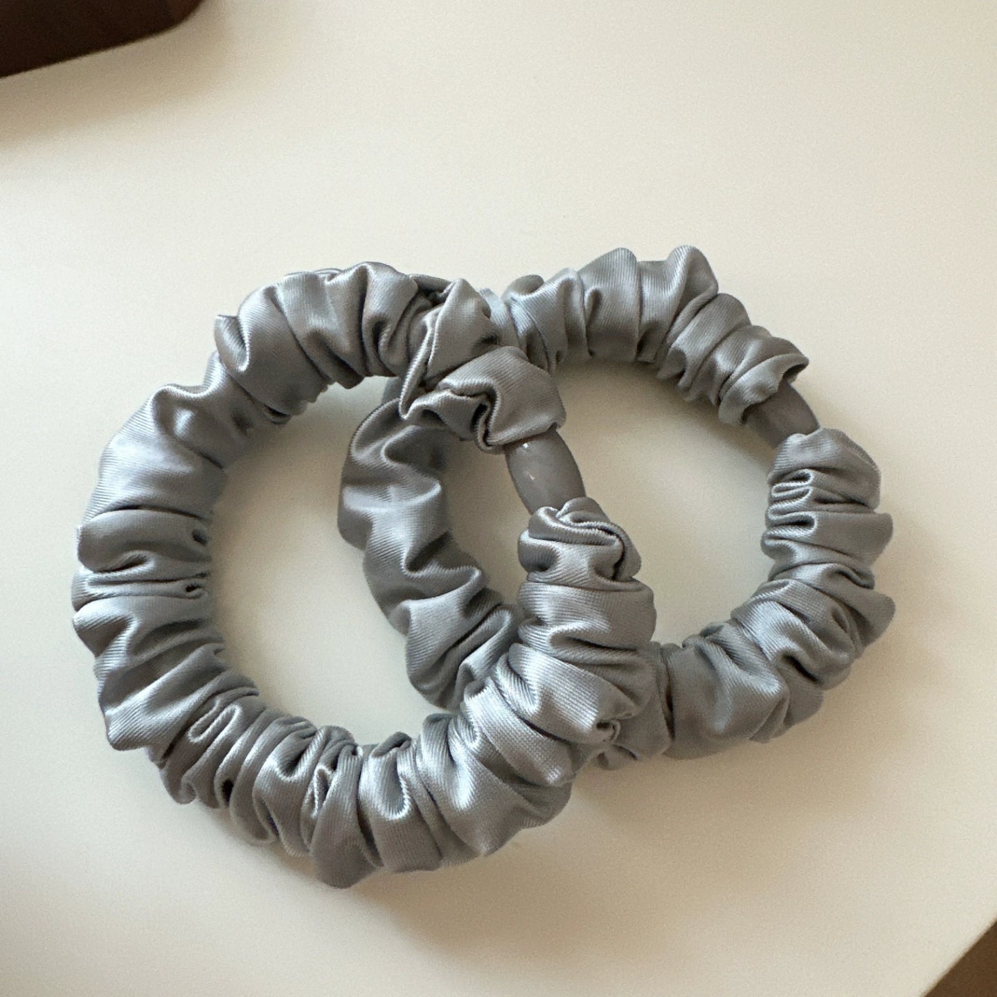 Khalani Satin Hair Scrunchie - Gray (Pair) [H7HY5M29]
