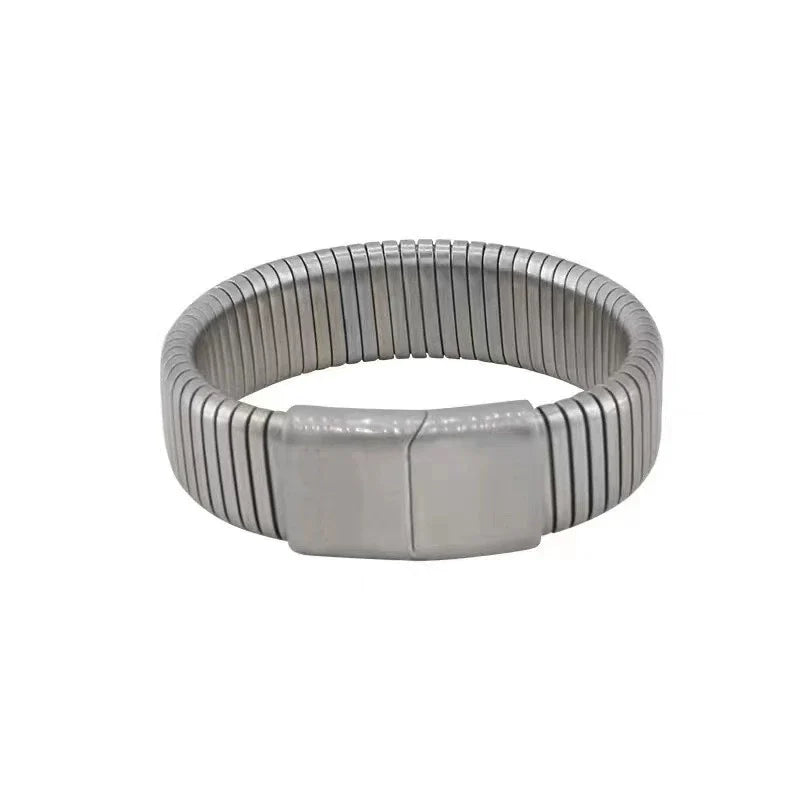 Oceana Titanium Link Bracelet - Silver Titanium Steel (18cm)