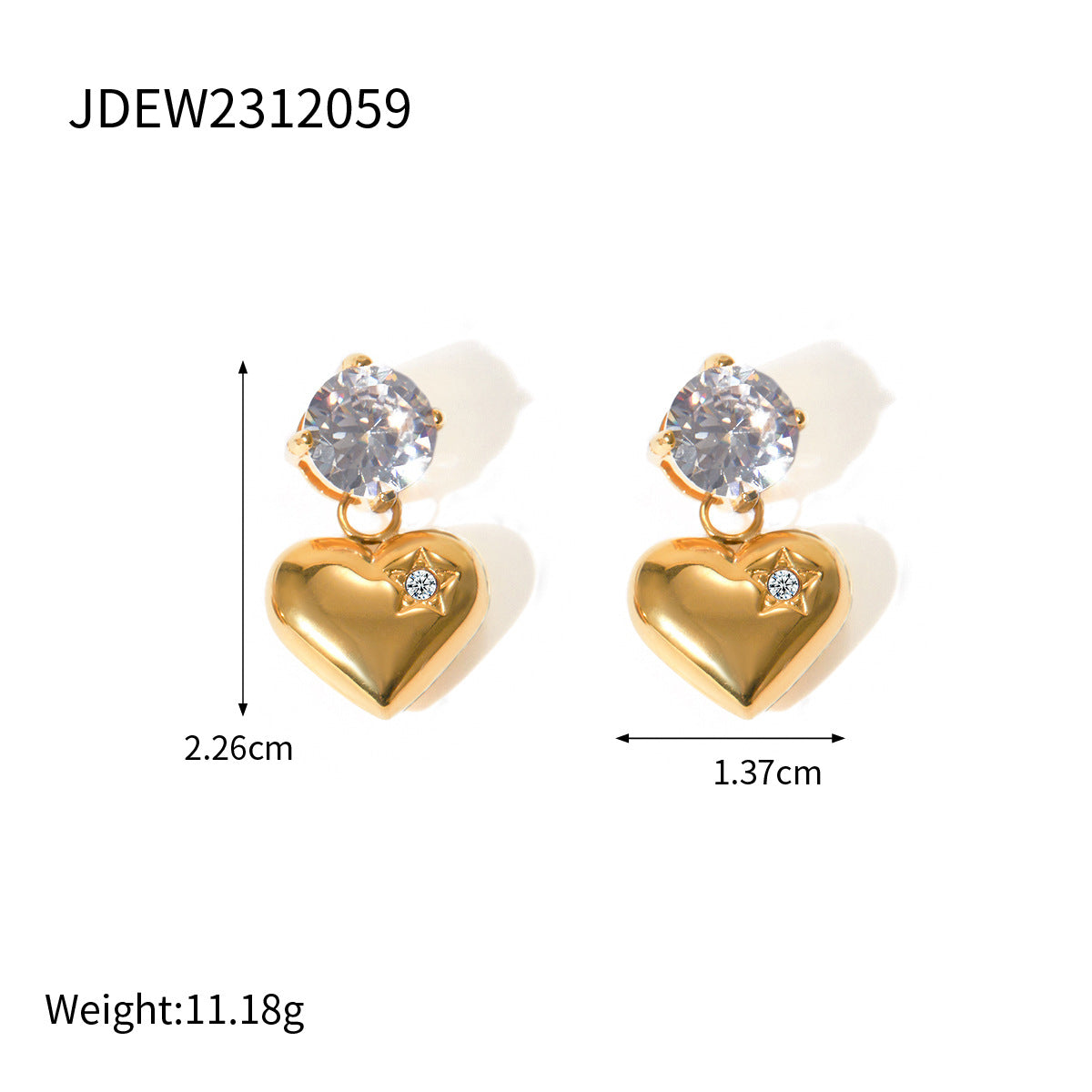 Meadow Zircon Love Earrings - JDEW2312059 [3L750L55]