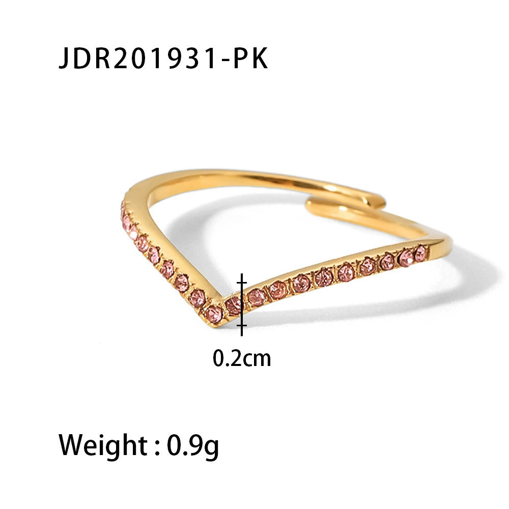 Rayana Gold Zircon Ring - JDR201931-PK
