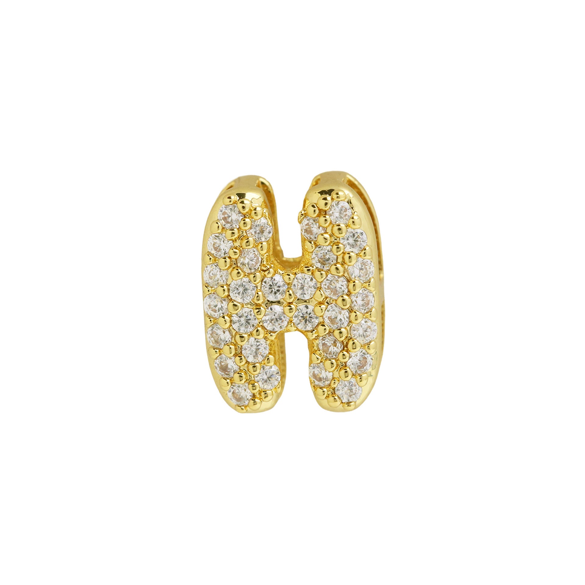 Makinley Bubble Letter Charm - Gold Pendant H [D0MY5IUL]